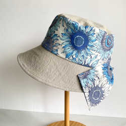 《creema限定》ヒマワリのバケットハット＊清涼UVカット＊夏の誕生花2025【受注制作】SS/S/M/L/LL 2枚目の画像