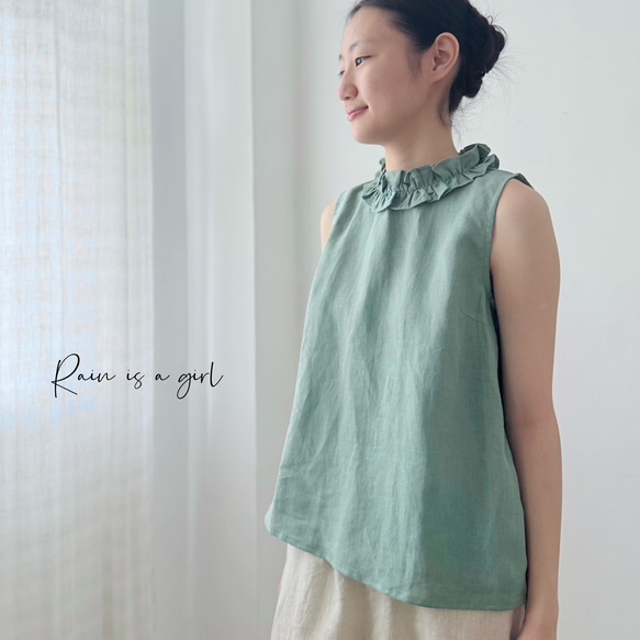 リネン100%♡ノースリーブ】5カラータンクトップ│オシャレ