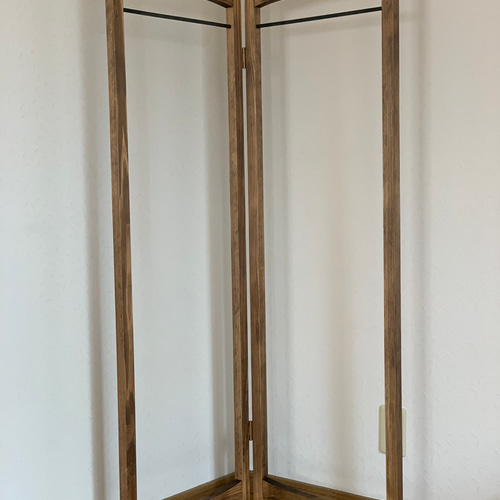 【無垢ひのき材】木とアイアンのスタイルハンガーラック　ミッドセンチュリー風 無垢ひのき材】木とアイアンのスタイルハンガーラック ミッド