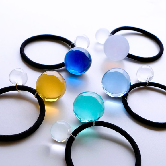 sphere -うる艶クリアの球体ヘアゴム 特集掲載 クリア 透明 夏 涼しげ 氷  ヘアアレンジ ヘアゴム 1枚目の画像