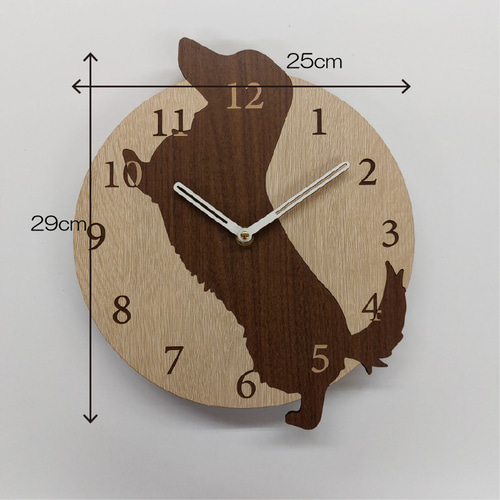 期間限定値下げ3000円引【名前入れ】はみ出し立ちワンちゃん壁掛け時計