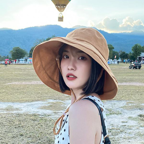 日系遮顔大沿漁師帽子女夏chic大庇百掛サンバイザーサンバイザーサン