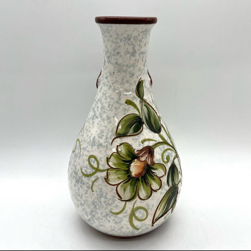 イタリア製 ITALY 花瓶 彫 花 絵 アンティーク 置物 オブジェ 一輪挿し