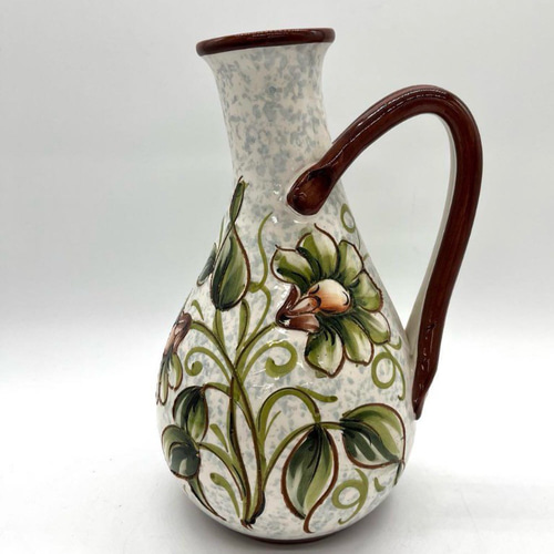 イタリア製 ITALY 花瓶 彫 花 絵 アンティーク 置物 オブジェ 一輪挿し