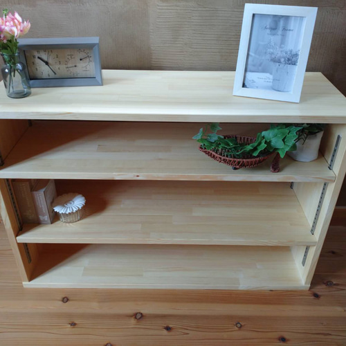 天然木 赤松集成材 棚板可動式 シェルフ 飾り棚 絵本棚 本棚 棚