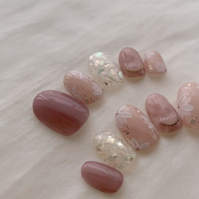 煌めきの誓い　〜ブライダル　ウェディング　前撮り　成人式　お呼ばれ　ネイルチップ〜【NO.F0010】