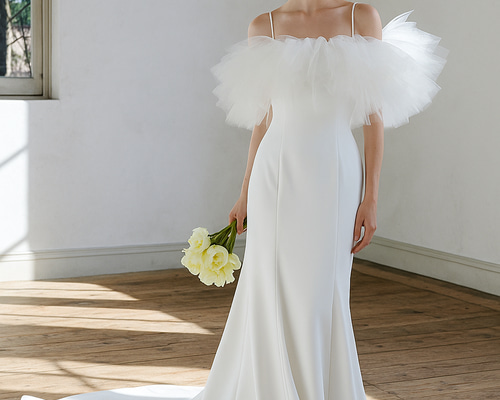 ◆関税送料込◆クレープ ロングドレス ケープ風 JENNY PACKHAM チュール＆クレープ ケープ風 ロングドレス | NET