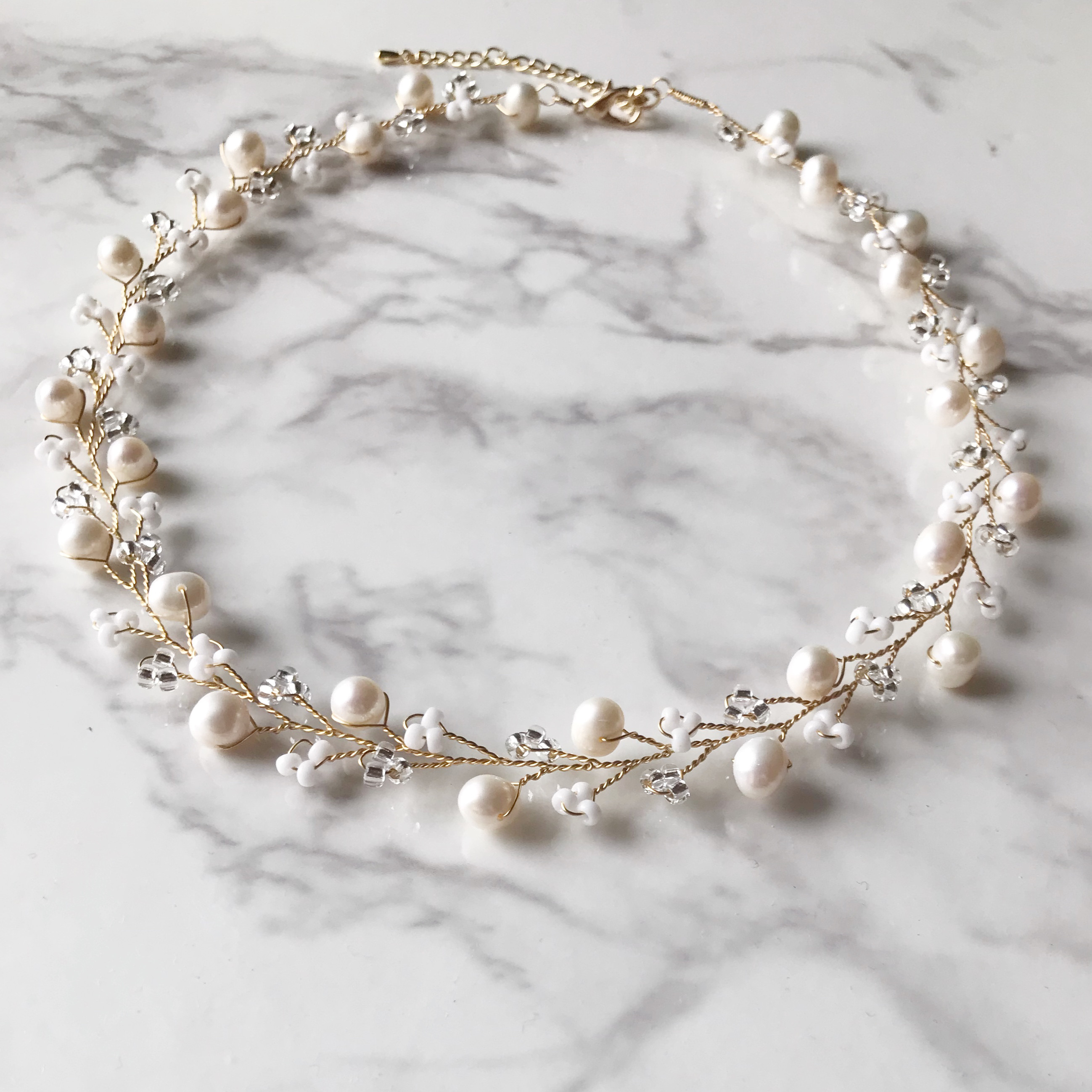 淡水パールのキラキラ フォーマルネックレス ウェディング