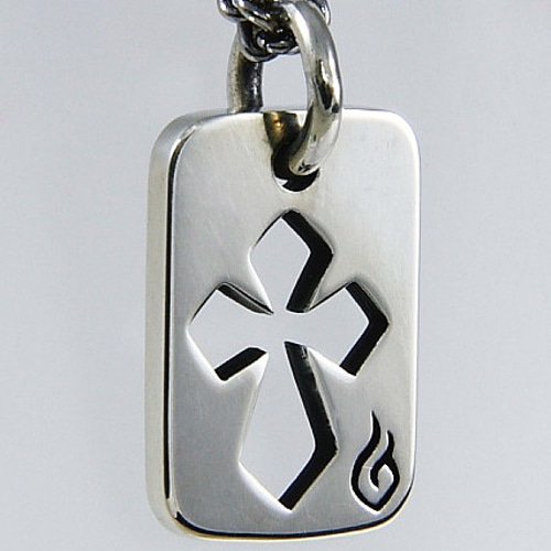 diamond cross tag》ドッグタグペンダント｜silver925・菱形クロス
