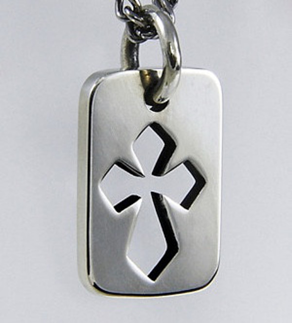 diamond cross tag》ドッグタグペンダント｜silver925・菱形クロス