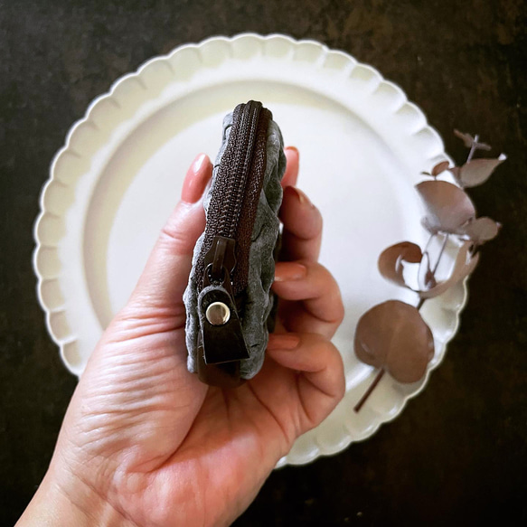 特別版：革のワッフル コインケース（セサミ） 3枚目の画像