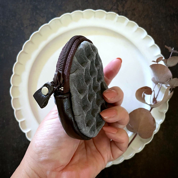 特別版：革のワッフル コインケース（セサミ） 4枚目の画像