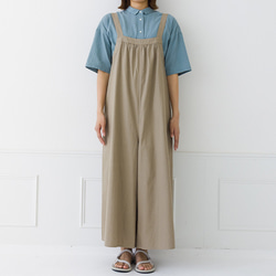 【30％OFF】体系カバー コットン100％ ワイド サロペットパンツ 2枚目の画像