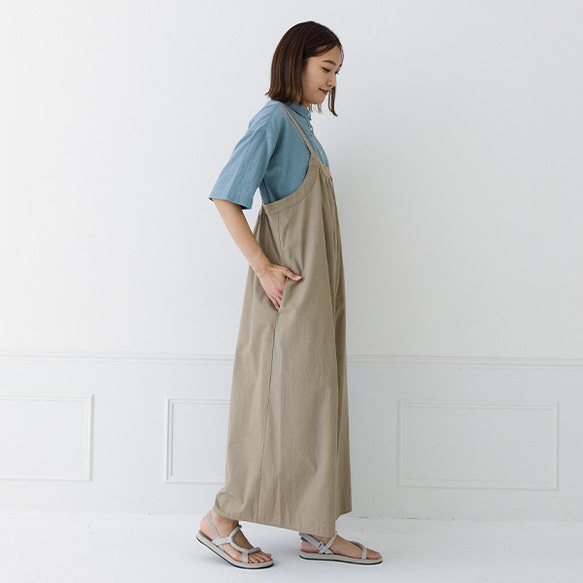 【30％OFF】体系カバー コットン100％ ワイド サロペットパンツ 8枚目の画像