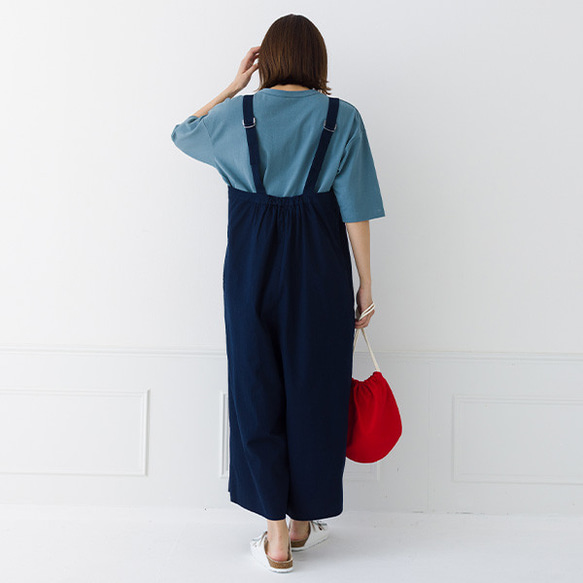 【30％OFF】体系カバー コットン100％ ワイド サロペットパンツ 14枚目の画像