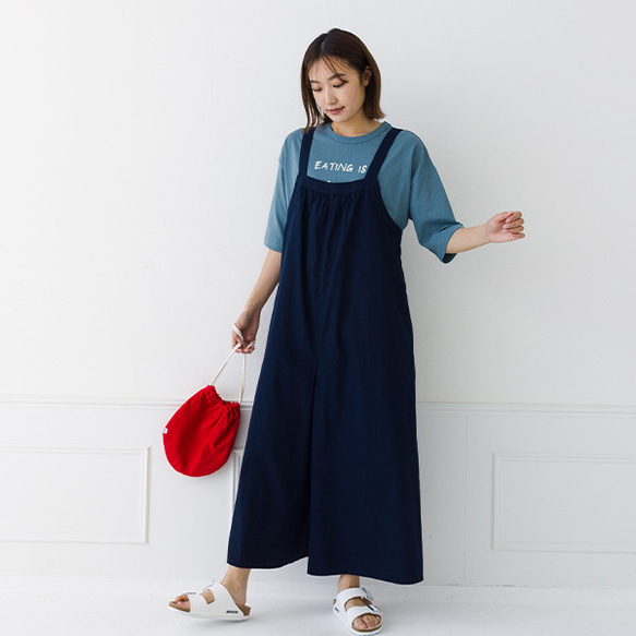 【30％OFF】体系カバー コットン100％ ワイド サロペットパンツ 12枚目の画像