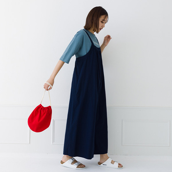 【30％OFF】体系カバー コットン100％ ワイド サロペットパンツ 15枚目の画像