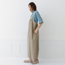 【30％OFF】体系カバー コットン100％ ワイド サロペットパンツ 6枚目の画像