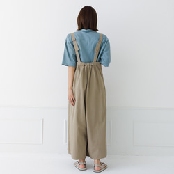 【30％OFF】体系カバー コットン100％ ワイド サロペットパンツ 7枚目の画像