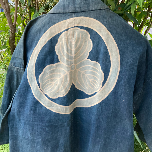 916 襤褸 印半纏 野良着 ヴィンテージ 藍染 藍染め 古布 リメイク 筒