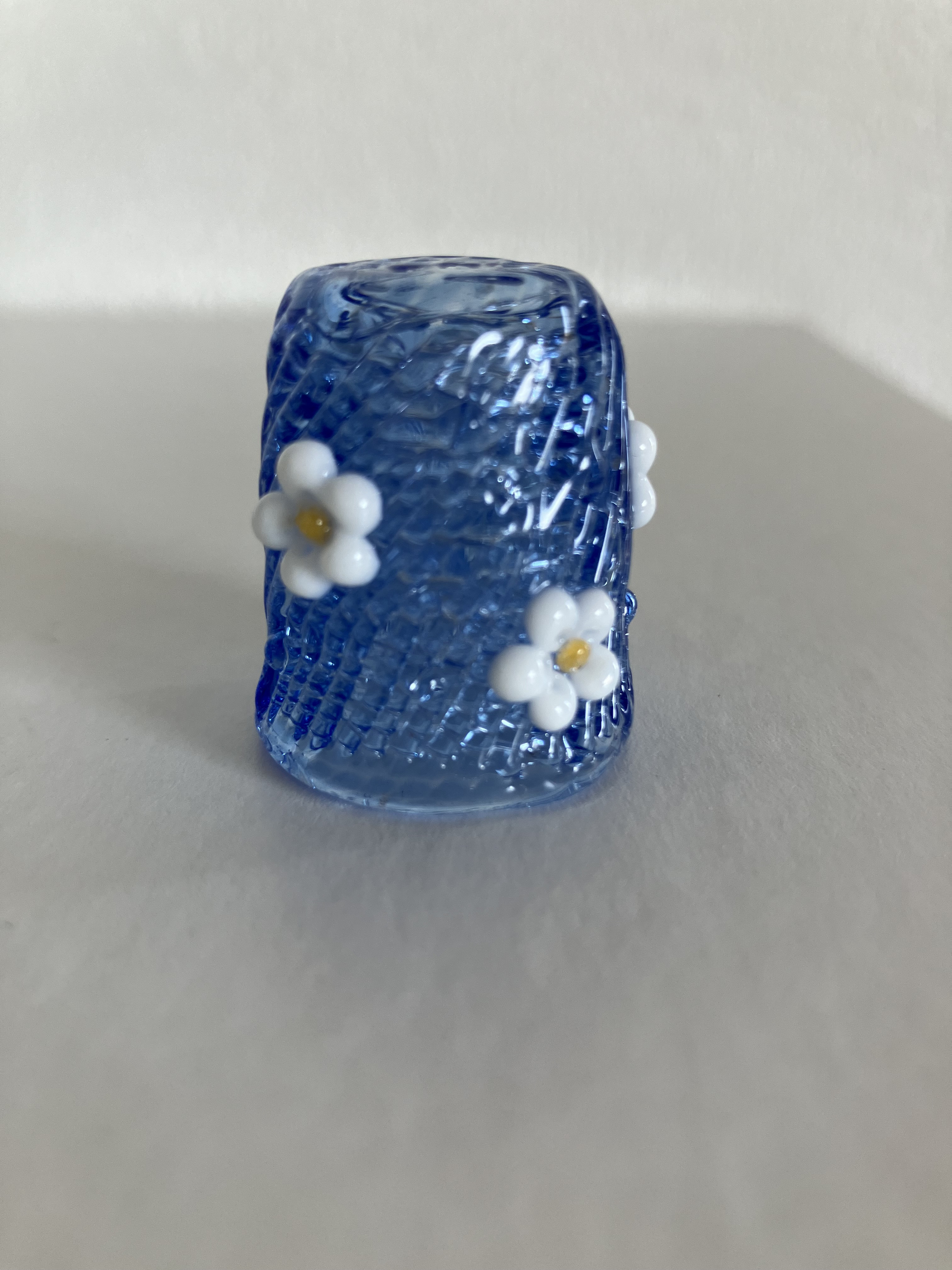 シンブル　　お花付き　ブルー