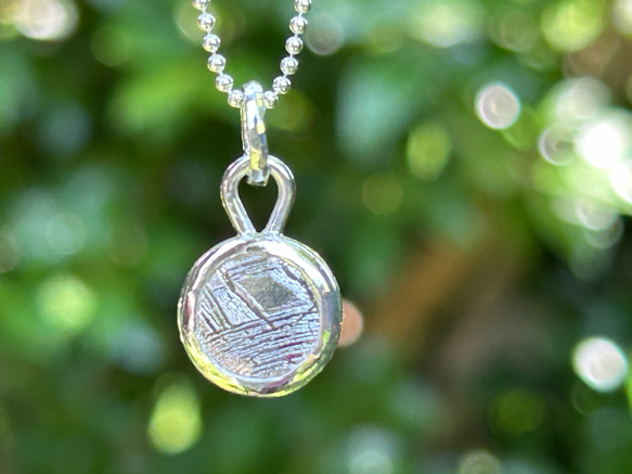 ムオニオナルスタ隕石（メテオライト）シルバーペンダント◇Silver Pendant with chain 4枚目の画像