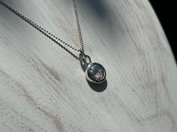ムオニオナルスタ隕石（メテオライト）シルバーペンダント◇Silver Pendant with chain 6枚目の画像