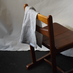遠州織物 リネンワッフルタオル　フェイスサイズ〈約75cm×36cm〉リネン100% キナリ 5枚目の画像