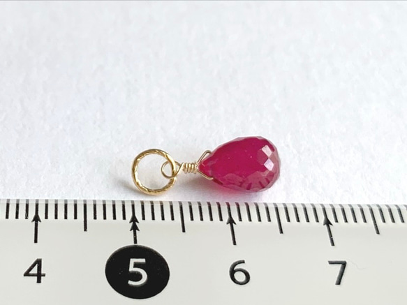 １点もの【天然石ペンダントトップ】宝石質ルビーAAA　9ｍｍ　14kgf/シルバー925 　ハンドメイド素材 4枚目の画像