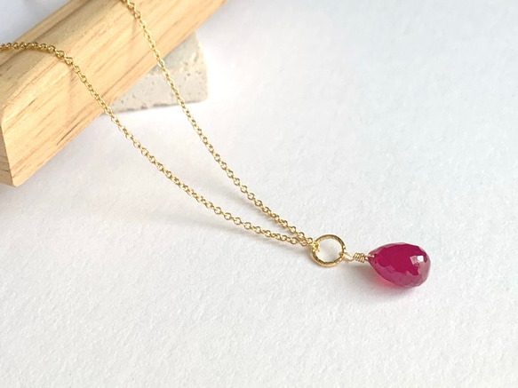 １点もの【天然石ペンダントトップ】宝石質ルビーAAA　9ｍｍ　14kgf/シルバー925 　ハンドメイド素材 3枚目の画像