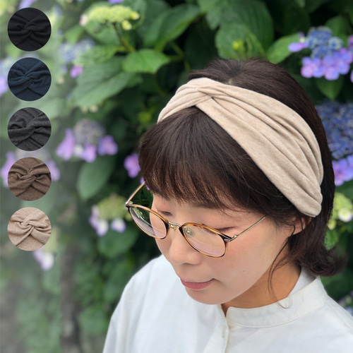 春夏秋冬】オーガニックコットンのヘアバンドクロス型～Organiccotton