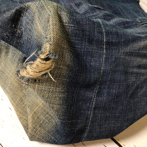 デニムジーンズリメイク巾着ショルダートートバッグbag-0020