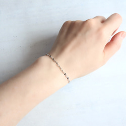 ☆新作☆煌めく ペタルチェーンブレスレット つけっぱなしOK 錆びないサージカルステンレス【gold & silver】 4枚目の画像