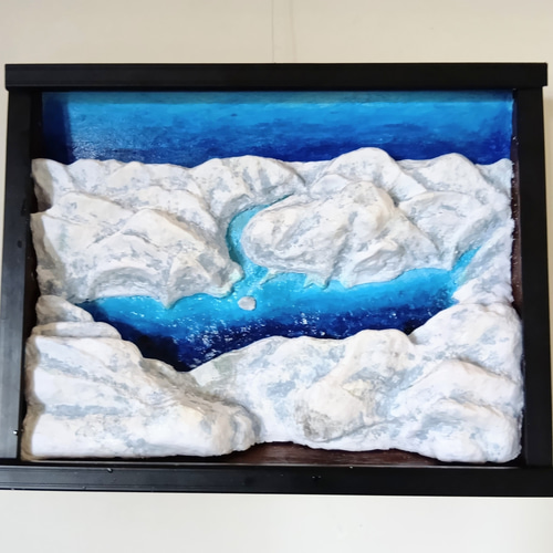未来アートの「丹沢湖の雪景色」（立体絵画） 絵画 フェルメール