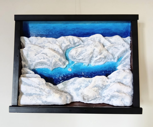 未来アートの「丹沢湖の雪景色」（立体絵画） 絵画 山川工房