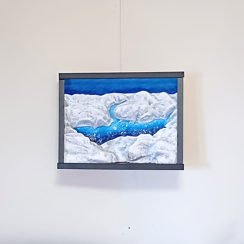 未来アートの「丹沢湖の雪景色」（立体絵画） 絵画 フェルメール