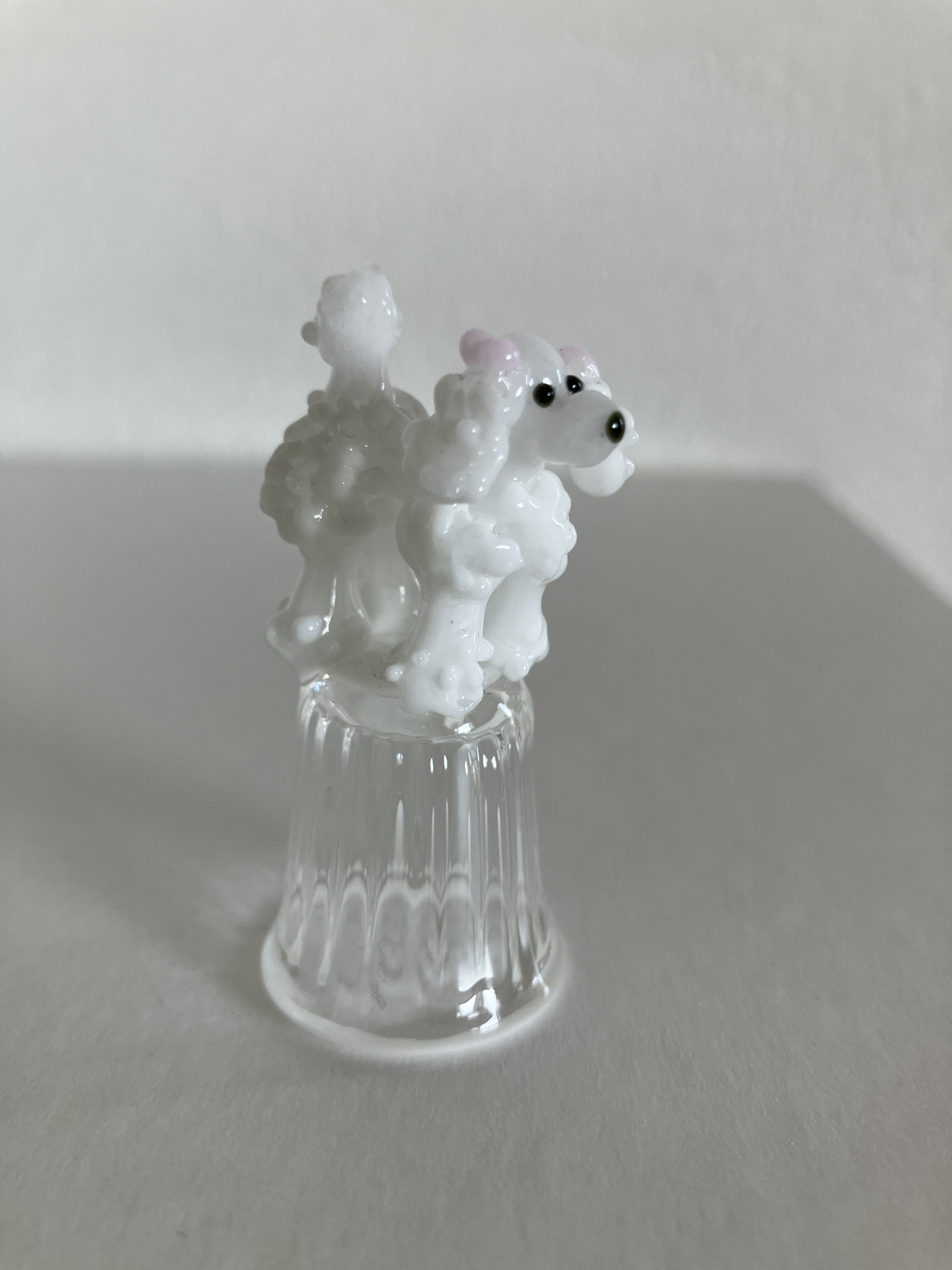 立体シンブル　　プードル白