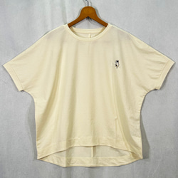 【觸感涼爽】【五色可選】印花貓咪刺繡大號套頭短袖T卹/上衣 第11張的照片