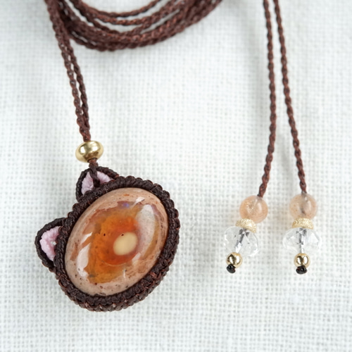 カンテラオパール マクラメ編み ネックレス 専用☆カンテラオパール