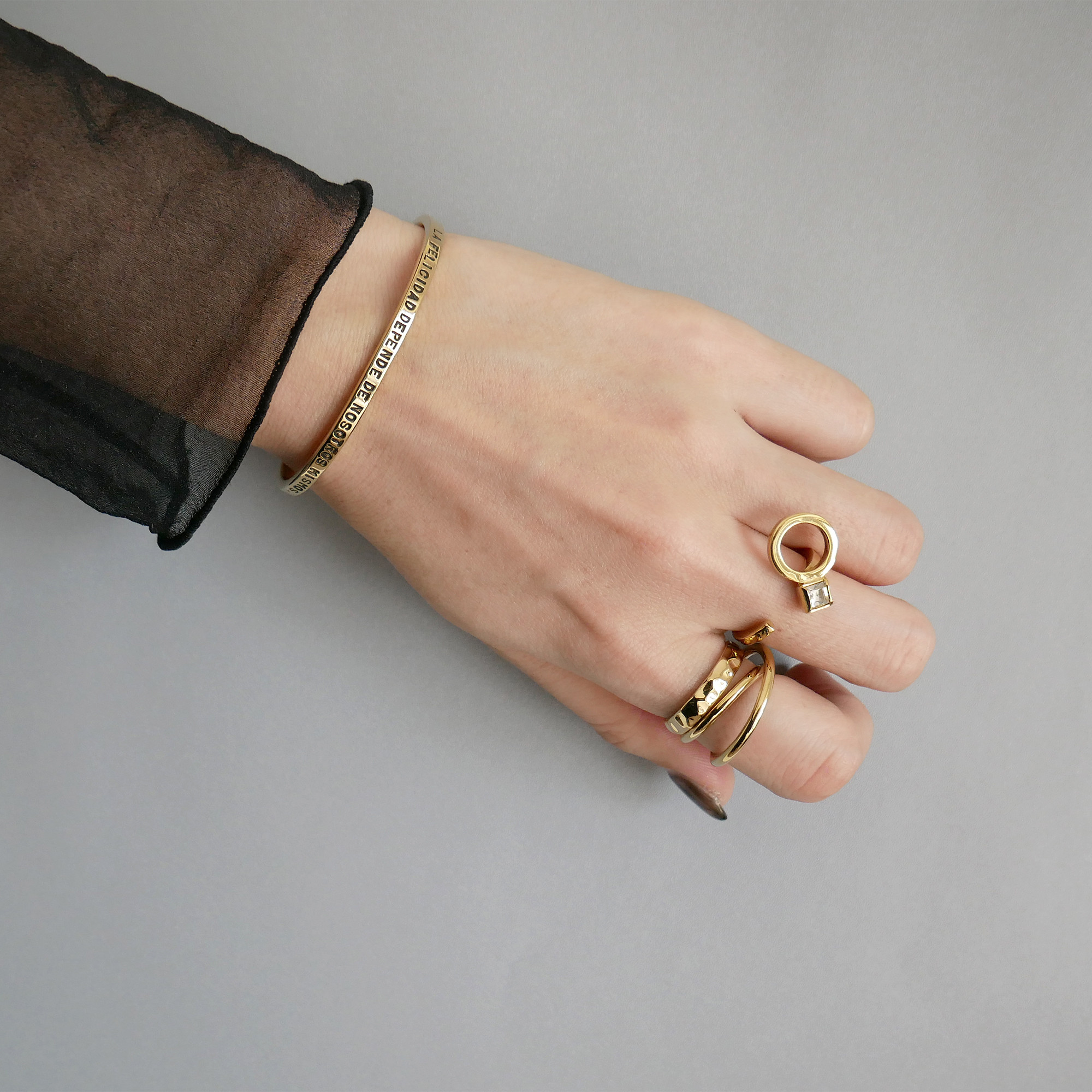 【送料無料】メッセージバングル / brass　B018