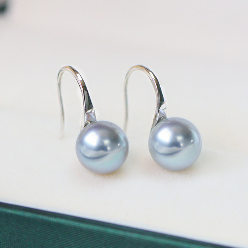 【La Corser】ハイヒール 日本製 7-10mm アコヤ天然海水真珠ピアス 18金 耳かけ 麻パールたっぷり