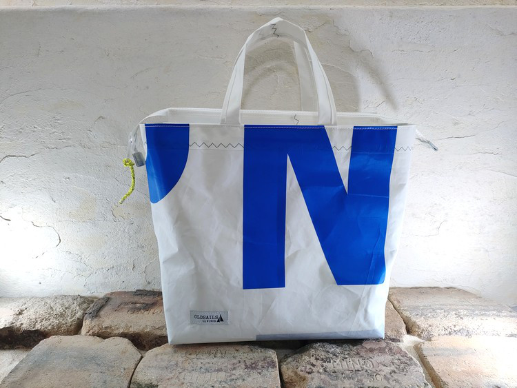 トートバッグ 大【OS-008】オールドセイルズ／USEDセイル／セイルバッグ／ヨット／ハンドメイドバッグ ウィンチ