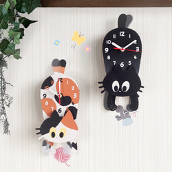 じゃれねこフリフリ時計 1枚目の画像