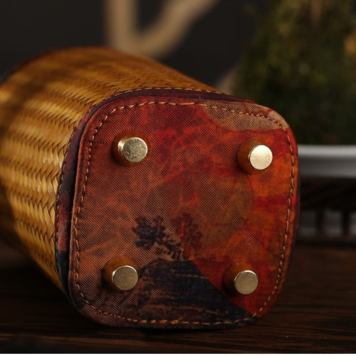 煎茶碗 煎茶道具 手作り アウトドア 籠 巾着 収納ケース 碗筒 旅行茶器