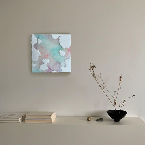 森の奥のひみつの池】アルコールインクアート/テクスチャーアート