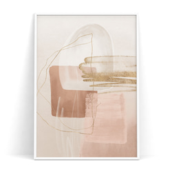 北欧ポスター【 modern shapes pink＆beige 】３枚からデザイン選べる　ピンク ベージュ ゴールド 7枚目の画像