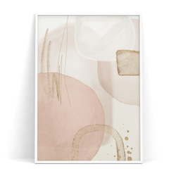 北欧ポスター【 modern shapes pink＆beige 】３枚からデザイン選べる　ピンク ベージュ ゴールド 3枚目の画像