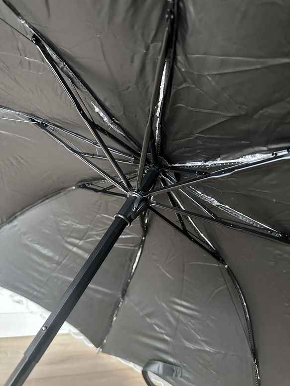 日傘 雨傘 折りたたみ傘 レース 骨8本 晴雨兼用 完全遮光 UVカット E5/ブルー 4枚目の画像