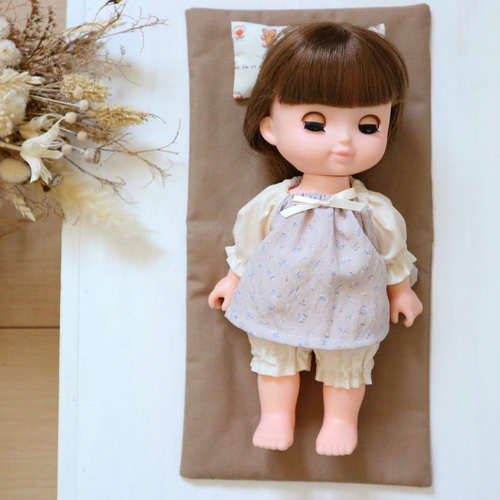 くまとうさぎ柄のお布団セット お世話人形 メルちゃん ソランちゃん