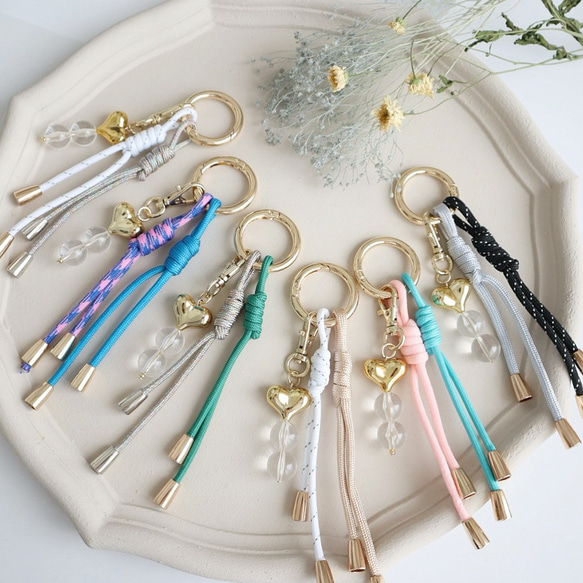 バッグチャーム初心者さんにも／ ハート付き♡シンプルバッグチャーム